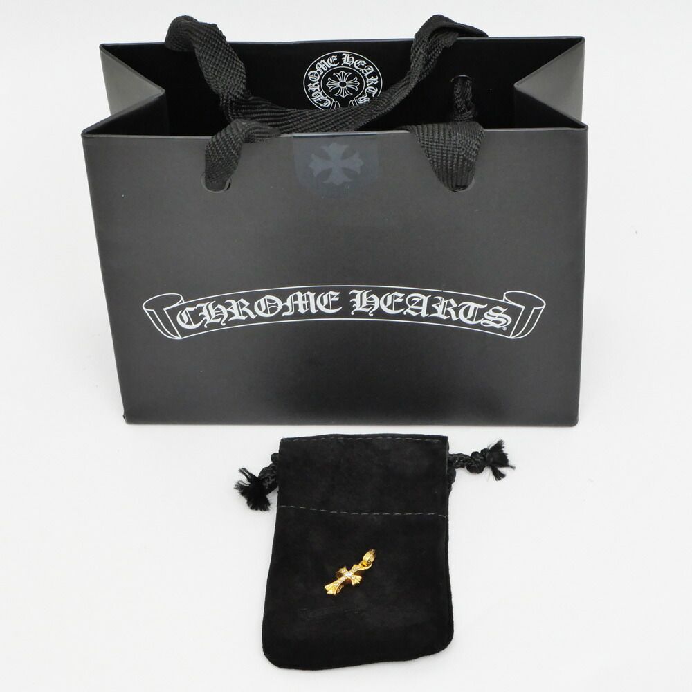 Chrome Hearts Baby Fat Cross Charm 22k Diamond Pendant Top — view 9