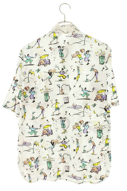 Prada Illustration Print Short Sleeve Shirt 39 — view 2