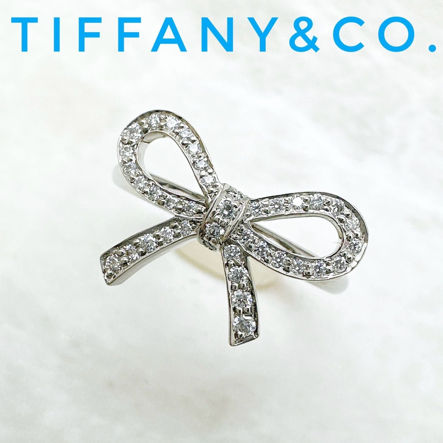 Tiffany & Co Bow Diamond Platinum Ring