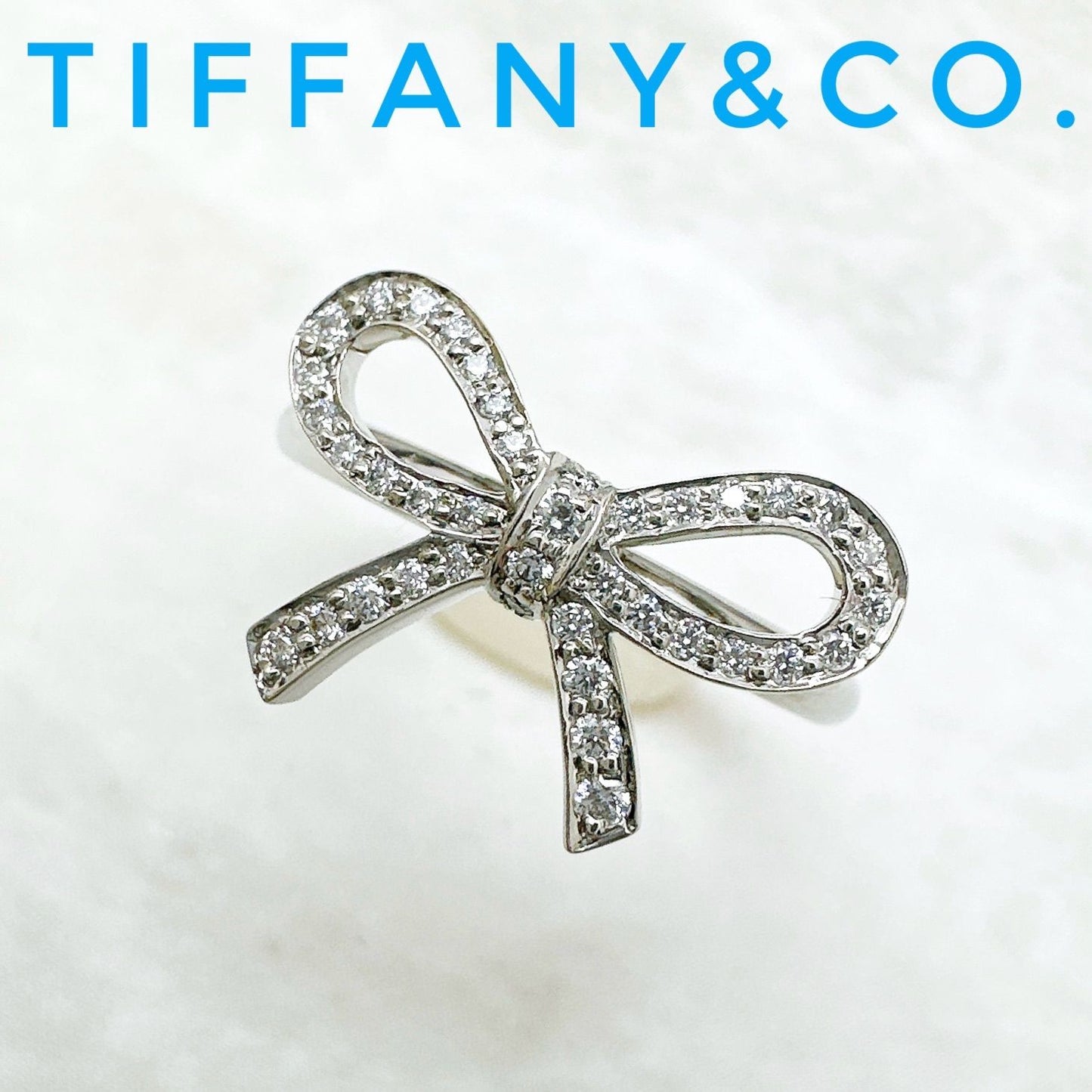 Tiffany & Co Bow Diamond Platinum Ring