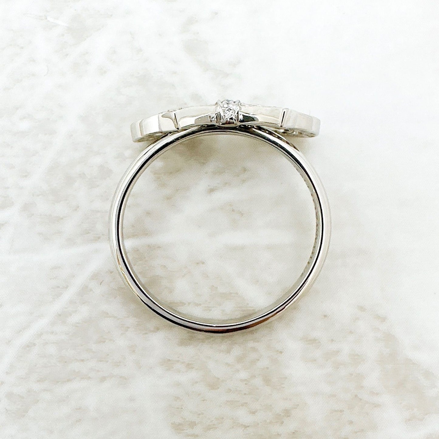 Tiffany & Co Bow Diamond Platinum Ring — view 4