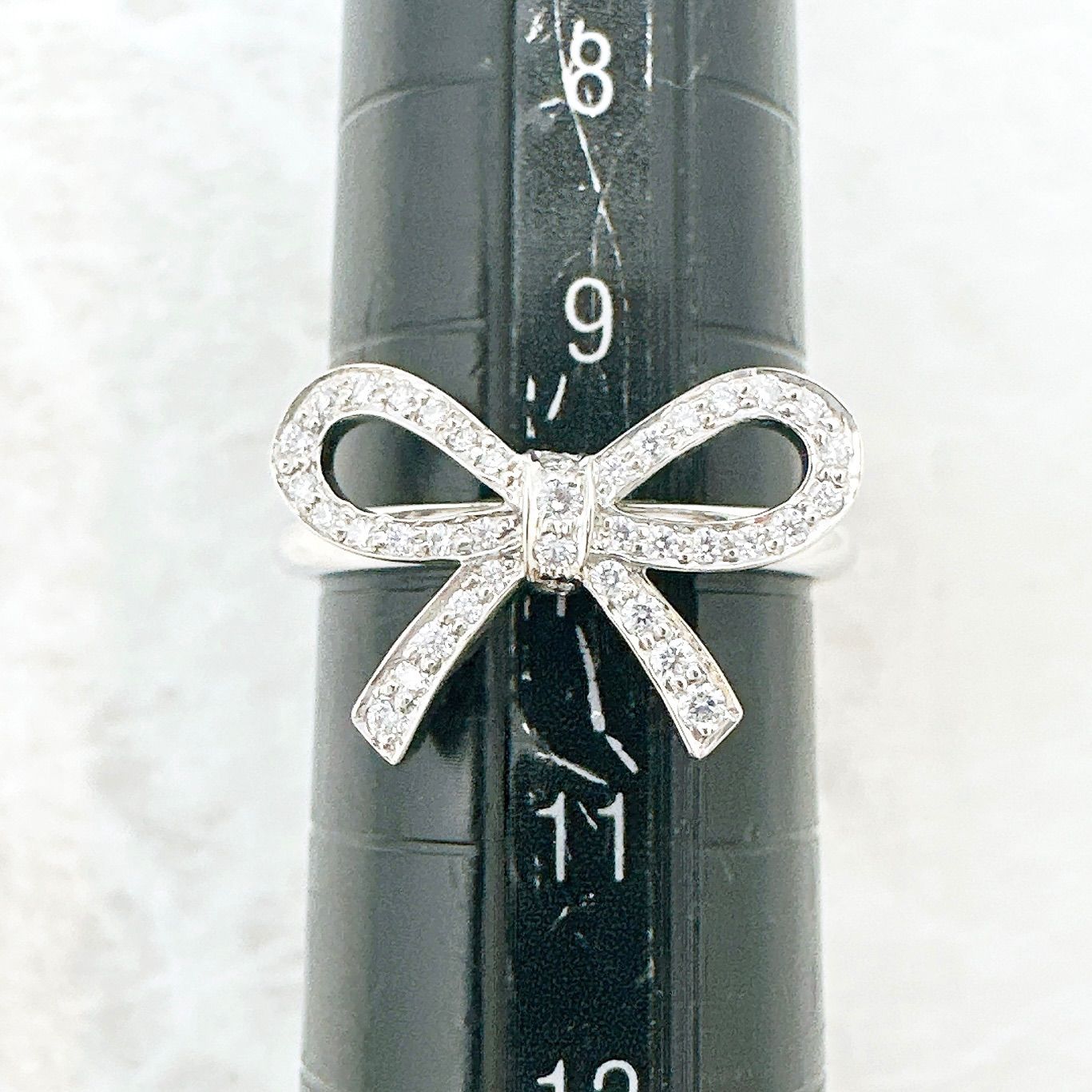 Tiffany & Co Bow Diamond Platinum Ring — view 6