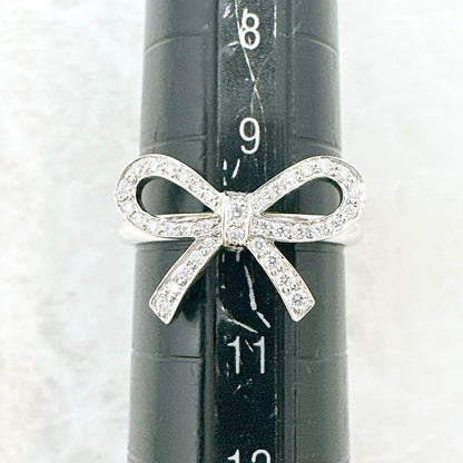 Tiffany & Co Bow Diamond Platinum Ring — view 6
