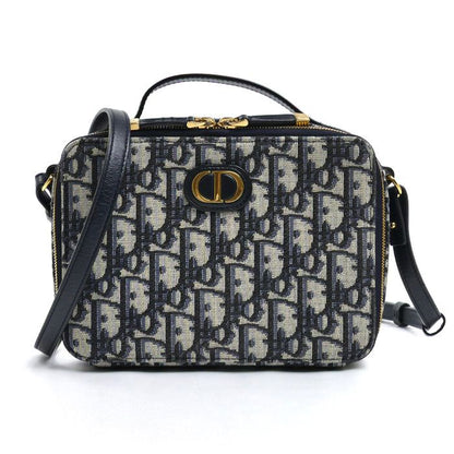 Dior Trotter Oblique 30 Montaigne 2-Way Shoulder Bag Beige Navy