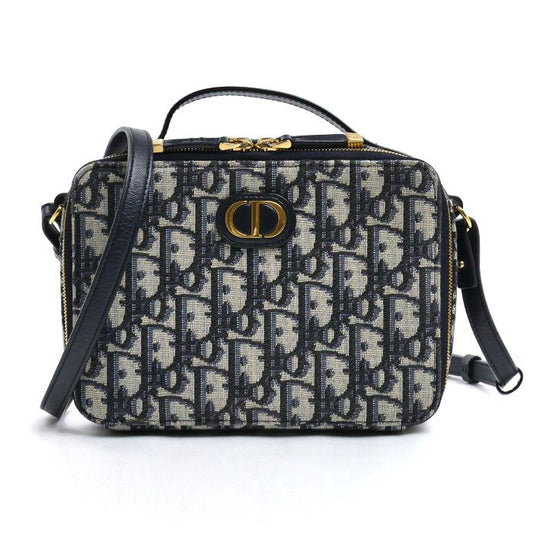 Dior Trotter Oblique 30 Montaigne 2-Way Shoulder Bag Beige Navy