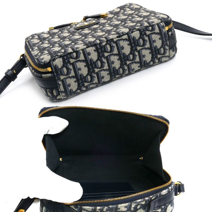 Dior Trotter Oblique 30 Montaigne 2-Way Shoulder Bag Beige Navy — view 3