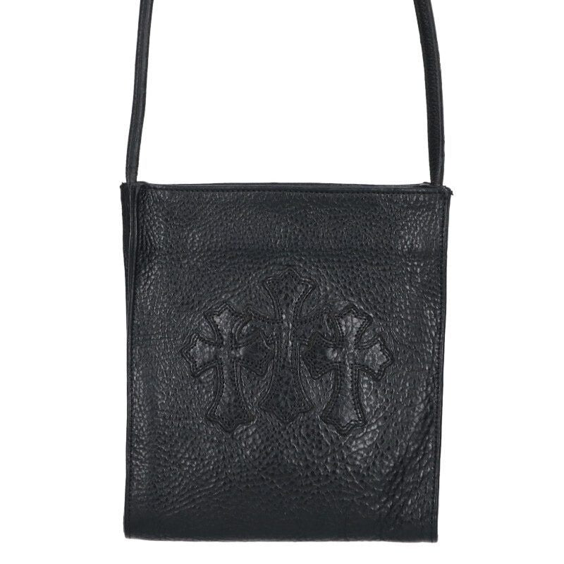 Chrome Hearts SQ Pkt Crs Square Pocket 3 Cross Patch Leather Shoulder Bag