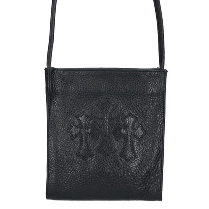 Chrome Hearts SQ Pkt Crs Square Pocket 3 Cross Patch Leather Shoulder Bag