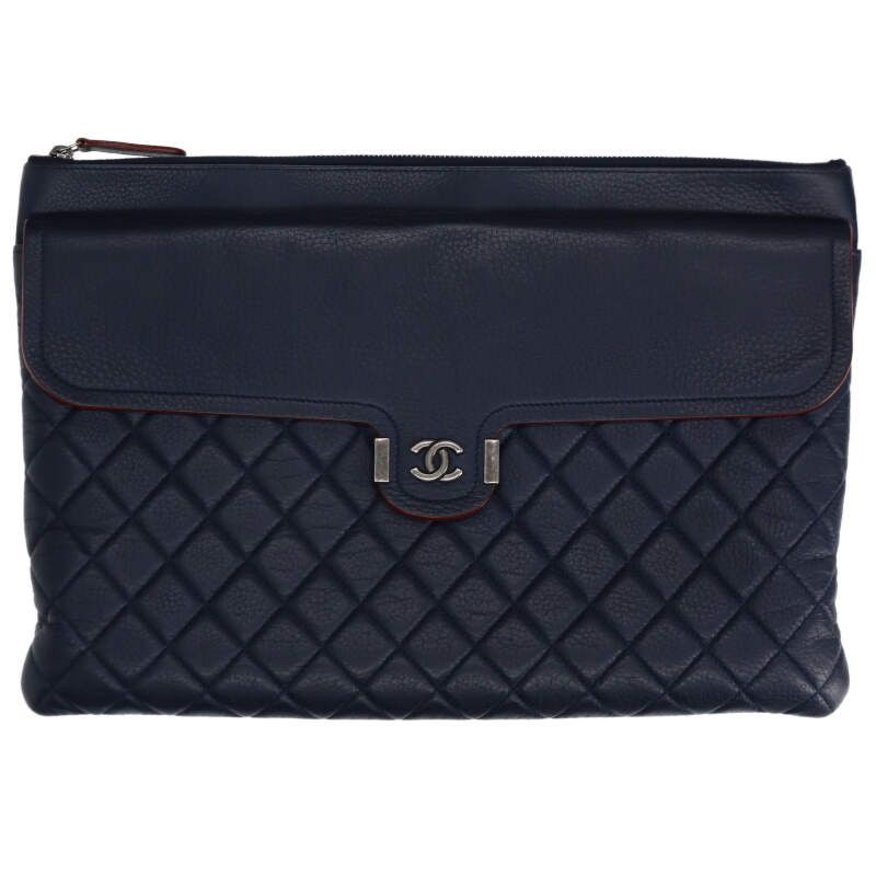 Chanel Quilted CC Logo Lambskin Clutch