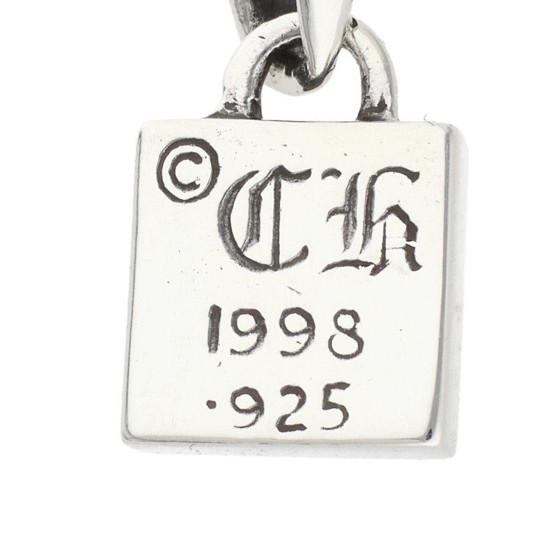 Chrome Hearts Framed CH Plus Black Dia CH Diamond Charm Silver Necklace Top — view 3