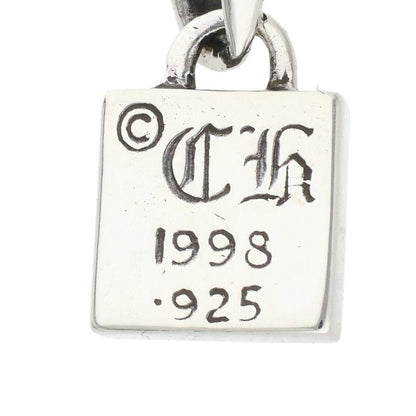 Chrome Hearts Framed CH Plus Black Dia CH Diamond Charm Silver Necklace Top — view 3