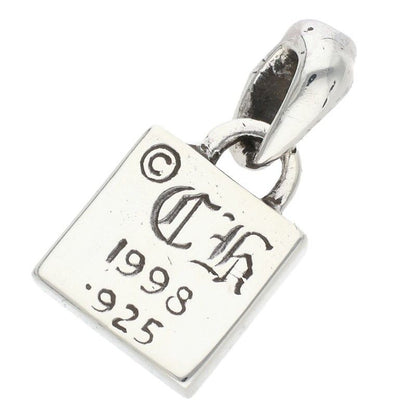 Chrome Hearts Framed CH Plus Black Dia CH Diamond Charm Silver Necklace Top — view 2