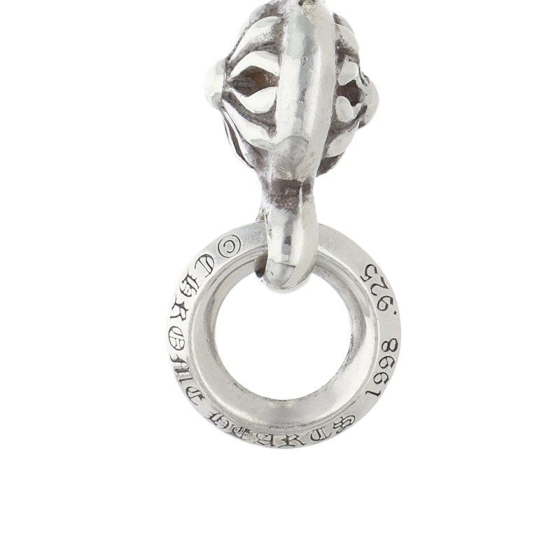 Chrome Hearts Tny CH Crs 1 Ball Tiny CH Cross Charm Silver Necklace Top — view 3