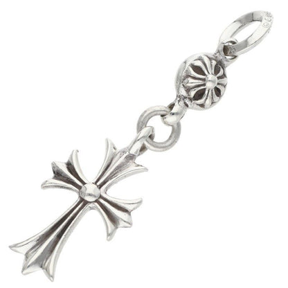 Chrome Hearts Tny CH Crs 1 Ball Tiny CH Cross Charm Silver Necklace Top — view 2