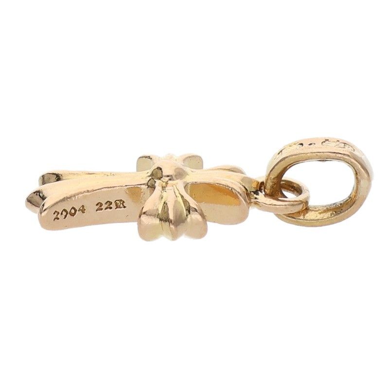 Chrome Hearts 22k Crs Baby Fat P Dmnd Fat Pave Diamond Charm Gold Necklace Top — view 4