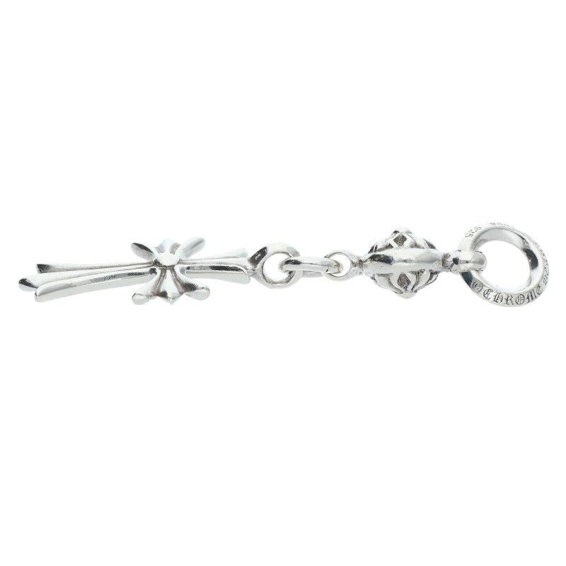 Chrome Hearts Tny CH Crs 1 Ball Tiny CH Cross Charm Silver Necklace Top — view 4
