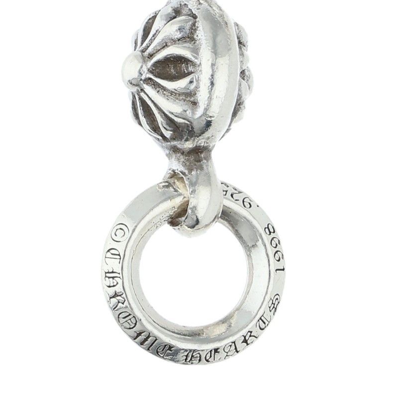 Chrome Hearts Tny CH Crs 1 Ball Tiny CH Cross Charm Silver Necklace Top — view 3