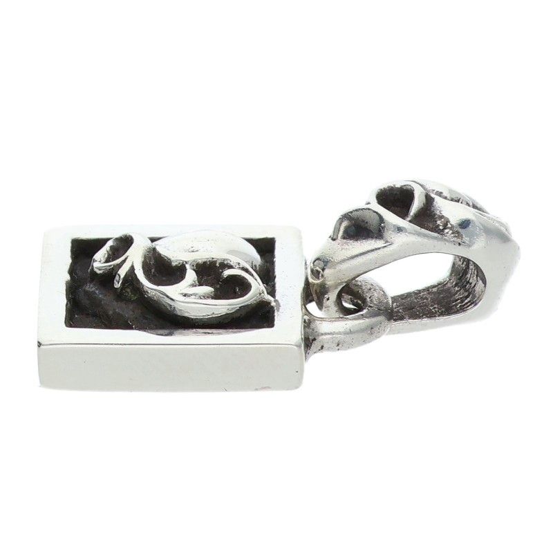 Chrome Hearts Framed Heart Charm Silver Necklace Top — view 4