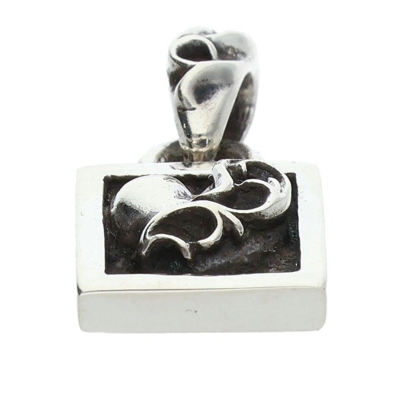 Chrome Hearts Framed Heart Charm Silver Necklace Top — view 5