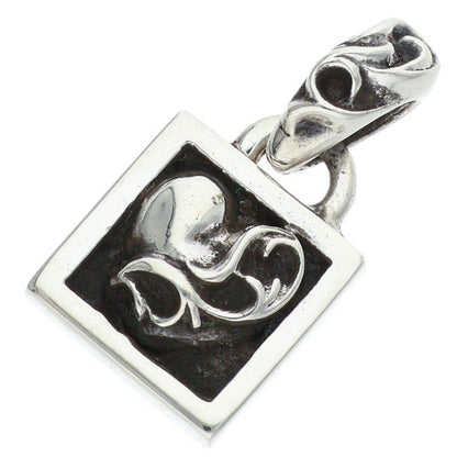 Chrome Hearts Framed Heart Charm Silver Necklace Top