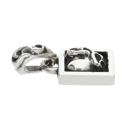 Chrome Hearts Framed Heart Charm Silver Necklace Top — view 3