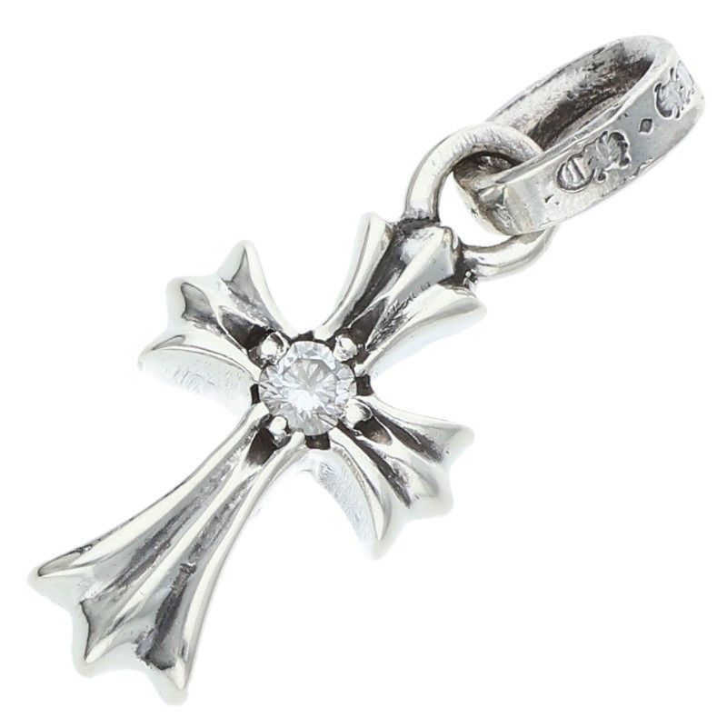 Chrome Hearts Crs Baby Fat Dmnd Fat 1 Diamond on Both Sides Charm Silver