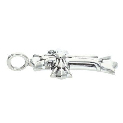 Chrome Hearts Dbl CH Crs Double CH Cross Silver Necklace Top — view 4