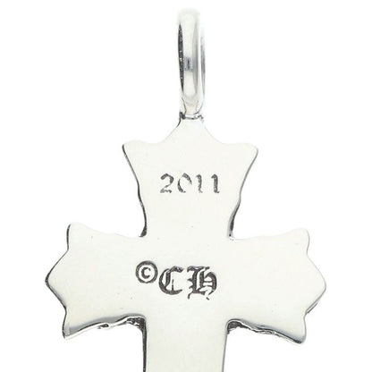 Chrome Hearts Dbl CH Crs Double CH Cross Silver Necklace Top — view 3