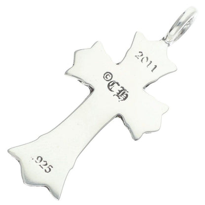 Chrome Hearts Dbl CH Crs Double CH Cross Silver Necklace Top — view 2