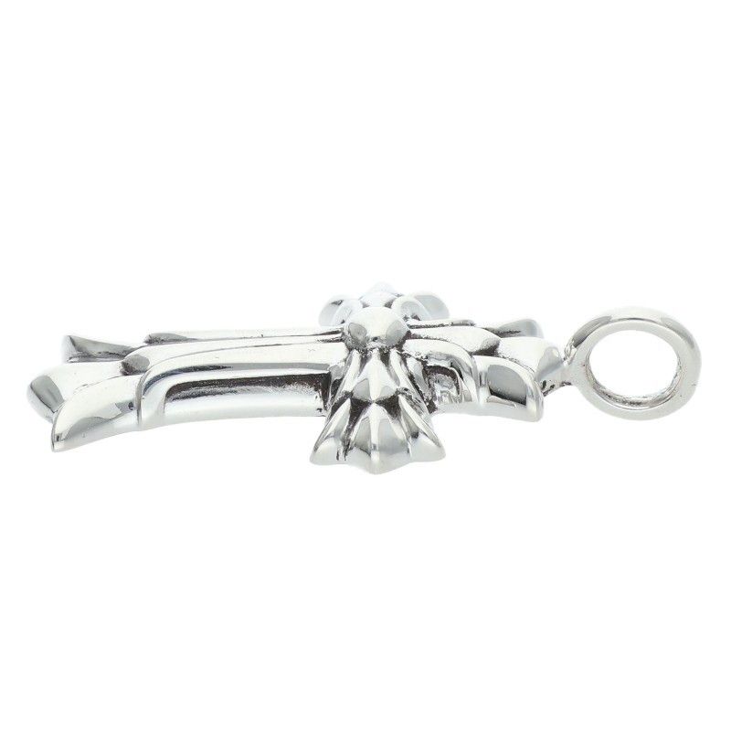 Chrome Hearts Dbl CH Crs Double CH Cross Silver Necklace Top — view 5