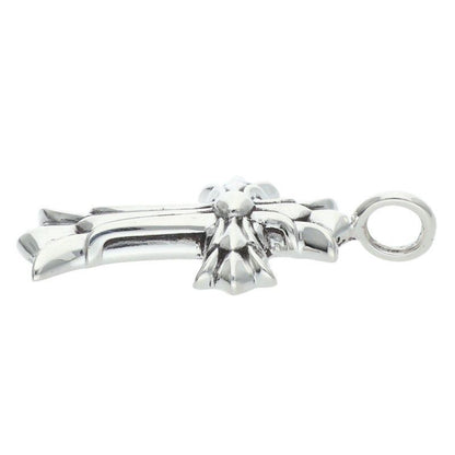 Chrome Hearts Dbl CH Crs Double CH Cross Silver Necklace Top — view 5