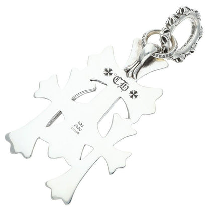 Chrome Hearts 3 CH Crs Lrg Triple CH Cross Large Silver Necklace Top — view 2
