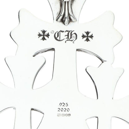Chrome Hearts 3 CH Crs Lrg Triple CH Cross Large Silver Necklace Top — view 3