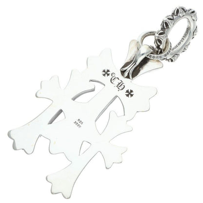 Chrome Hearts 3 CH Crs Lrg Triple CH Cross Large Silver Necklace Top — view 2