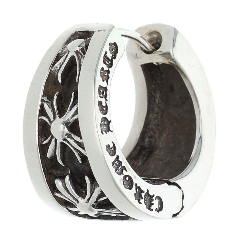 Chrome Hearts Narrow V-chx Chx Silver Earrings