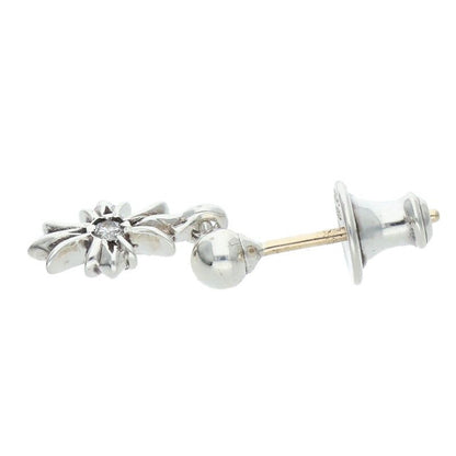 Chrome Hearts Tny CH Pls Dia Tiny Ech Plus Drop Diamond Silver Earrings — view 3
