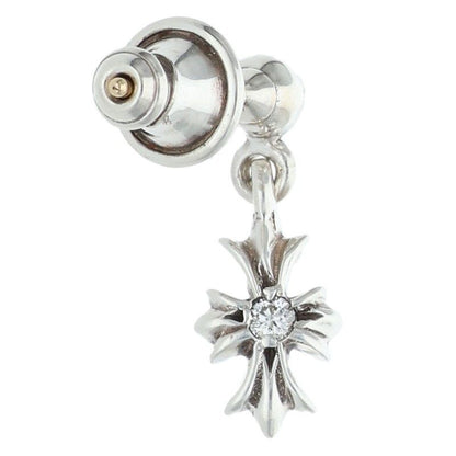 Chrome Hearts Tny CH Pls Dia Tiny Ech Plus Drop Diamond Silver Earrings — view 2