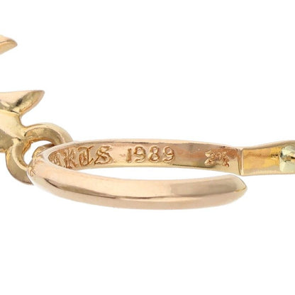 Chrome Hearts 22k Tiny CH Cross Gold Earrings — view 4