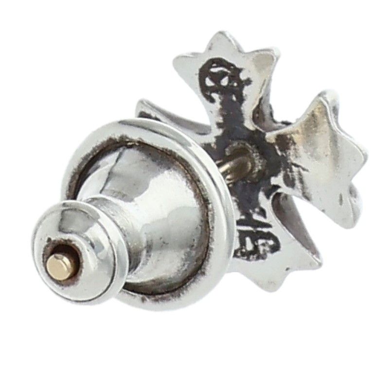 Chrome Hearts No2 CH Pls Dia CH Plus Stud 1 Diamond Silver Earrings — view 2