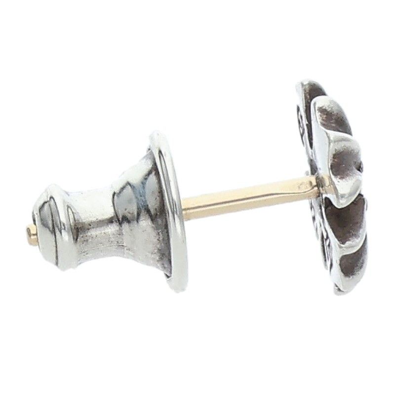 Chrome Hearts No2 CH Pls Dia CH Plus Stud 1 Diamond Silver Earrings — view 4