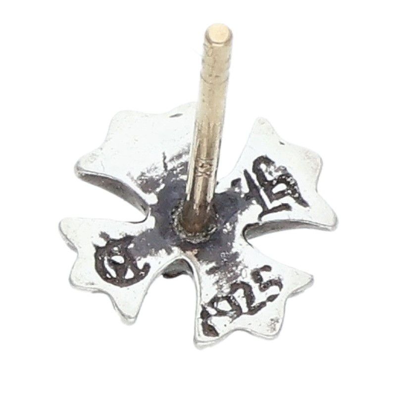 Chrome Hearts No2 CH Pls Dia CH Plus Stud 1 Diamond Silver Earrings — view 3