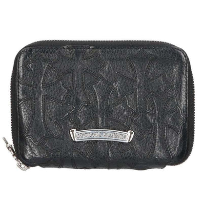 Chrome Hearts Bank Robber Cem Loaded Cemetery Cross Round Zip Leather Wallet — view 2
