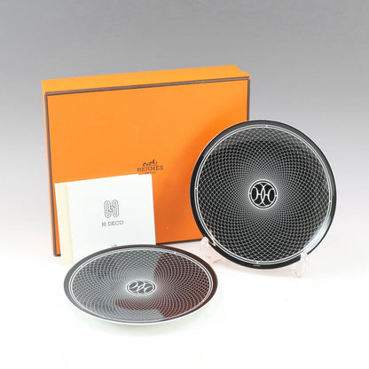 Hermes Ashe Deco H 14 2 Plates Porcelain Tableware