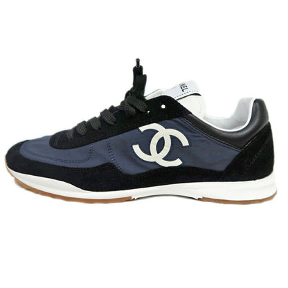 Chanel Sneakers 37 Navy Black Shoes