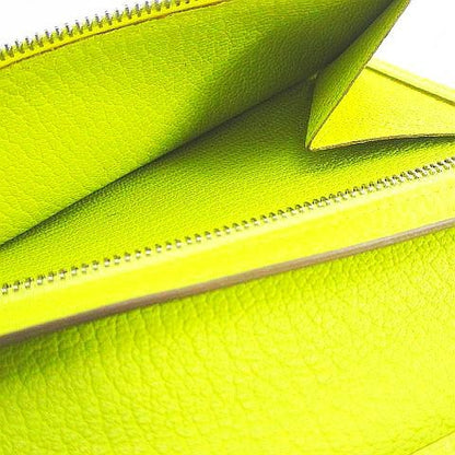 Hermes Bearn Souffle Verso Wallet Silver Yellow Leather — view 8
