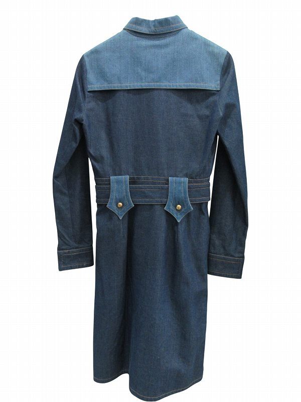 Gucci Dress Denim Gold Button 38 — view 3