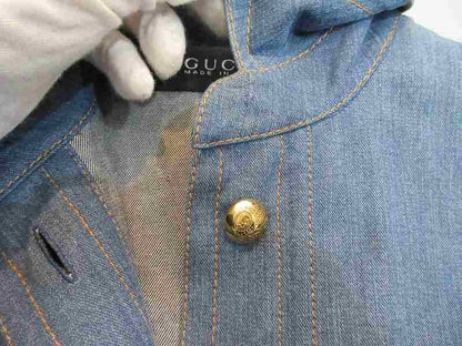 Gucci Dress Denim Gold Button 38 — view 7