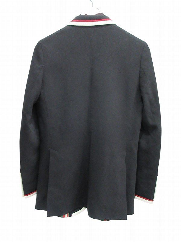 Gucci Jacket Tailored Piping Gold Button Black 42 — view 3
