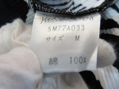 Saint Laurent Yves Dress Zebra Print Short Sleeve Black White Cotton — view 6