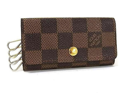 Louis Vuitton Key Case Multicles 4 Brown Damier 4 Rows Gold Key Holder